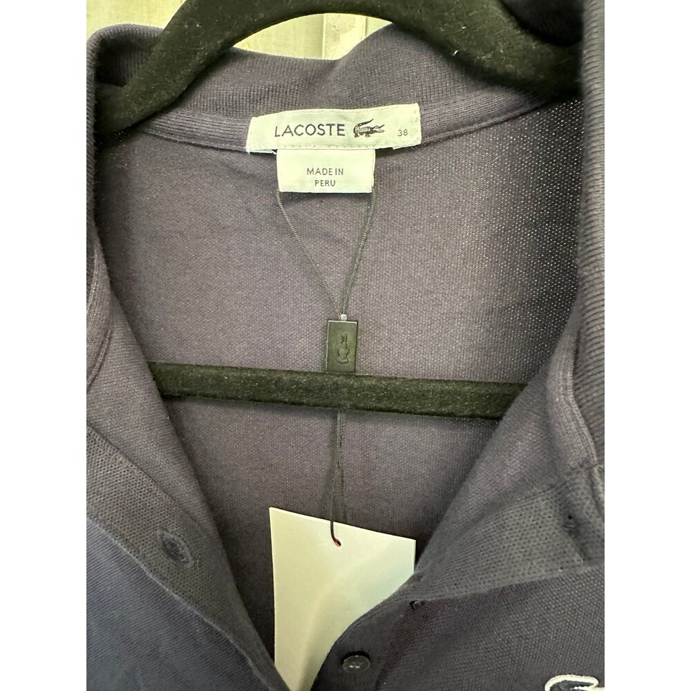 NWT Lacoste Navy Blue Stretch Cotton Slim Fit UV Protect Golf Polo Shirt 6 - Picture 4 of 5